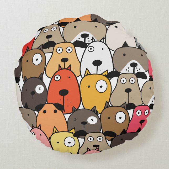 Cojín Redondo Paw-sitively Adorable Dog Pillow! (Reverso)