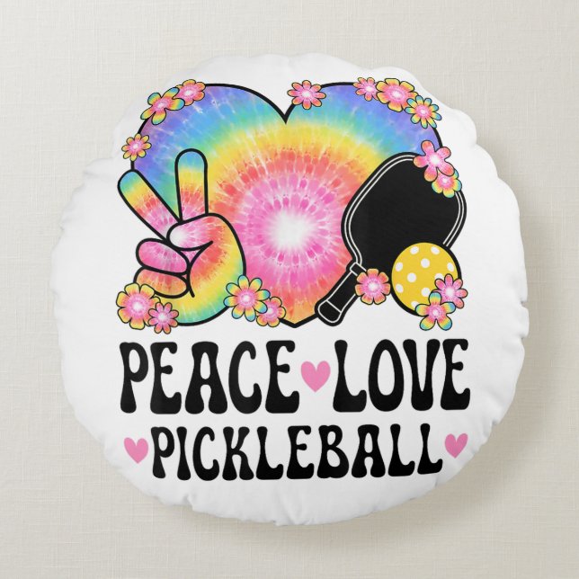 Cojín Redondo Paz Amor Pickleball (Anverso)