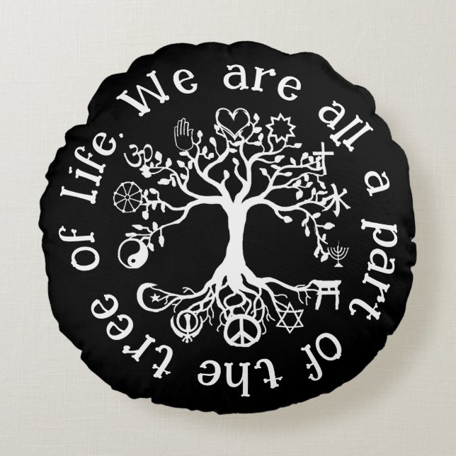 Cojín Redondo Paz en la Tierra (Anverso)