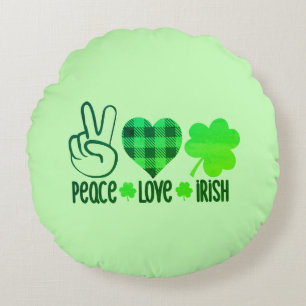 Cojín Redondo Peace Love Irish-66677