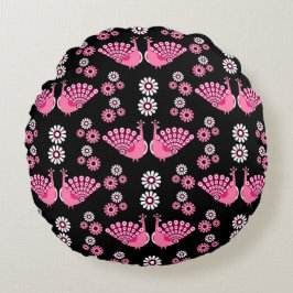 Cojín Redondo Peacock Art