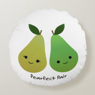 Cojín Redondo Pearfect Pear Kawaii Pears