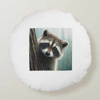 Cojín Redondo ¡Peek-a-Boo, amigo del bosque!