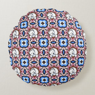Cojín Redondo Peekaboo Westie Floral