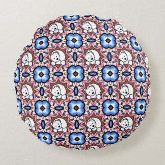 Cojín Redondo Peekaboo Westie Floral