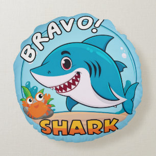 Cojín Redondo Pegatina Bravo, Pegatinas de tiburones