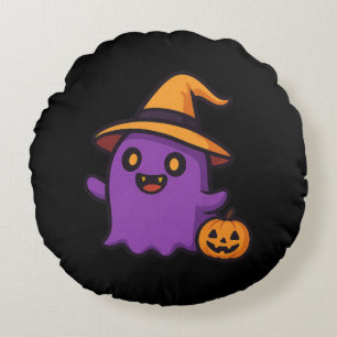 Cojín Redondo Pegatina fantasma de Halloween