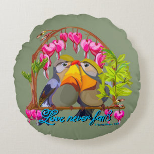 Cojín Redondo Pekin Robins: el amor de Leiothrix nunca falla
