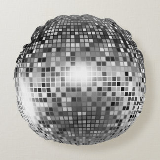 Cojín Redondo Pelota de disco plateado