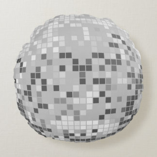 Cojín Redondo Pelota de disco plateado