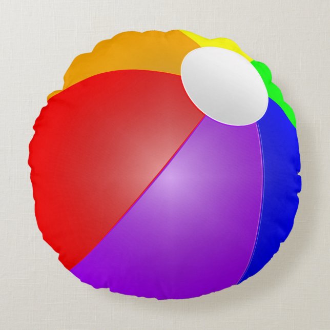 Cojín Redondo pelota de playa 3D (Anverso)