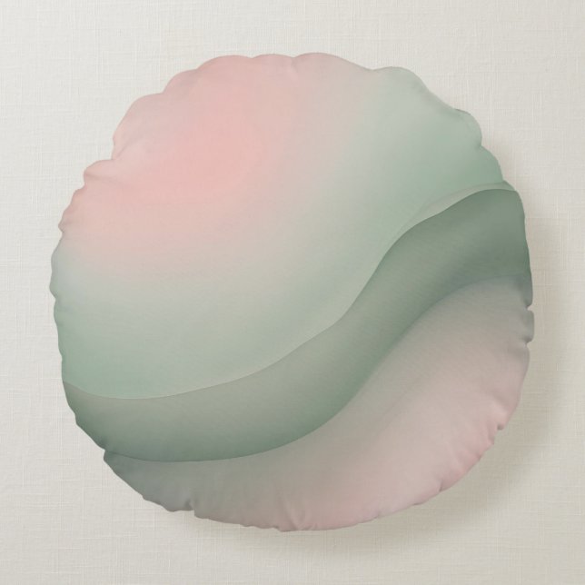 Cojín Redondo Pelota en arte de IA rosada (Anverso)