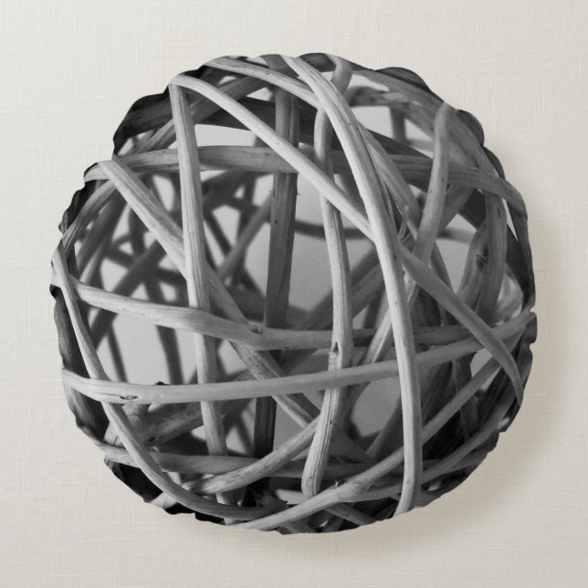 Cojín Redondo Pelota rusa de Wicker (Anverso)