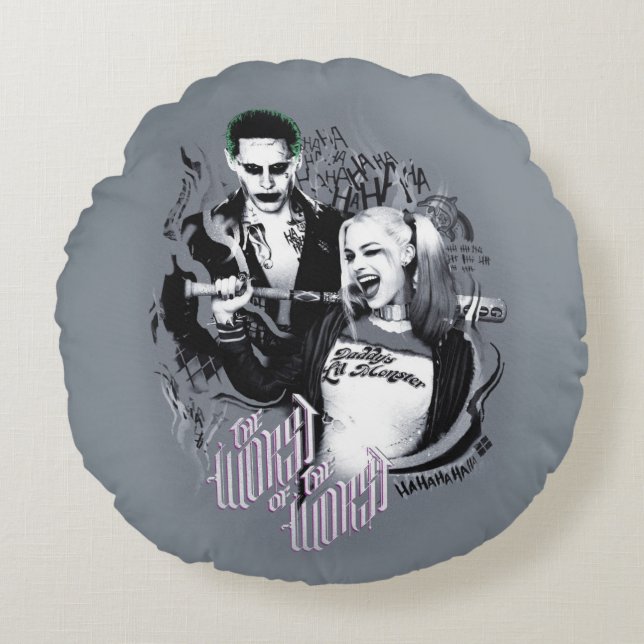 Cojín Redondo Pelotón del suicidio el | el peor del peor (Anverso)