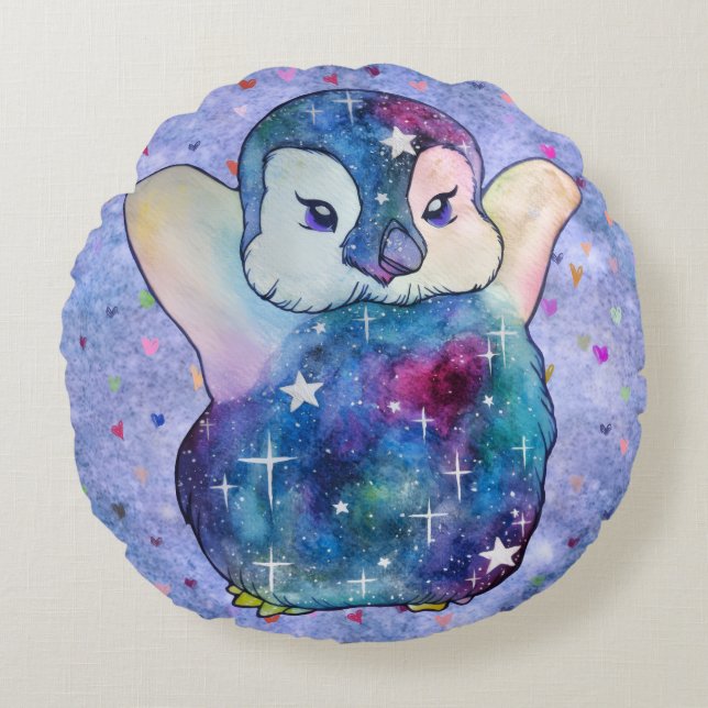 Cojín Redondo Penguin named Button (Anverso)