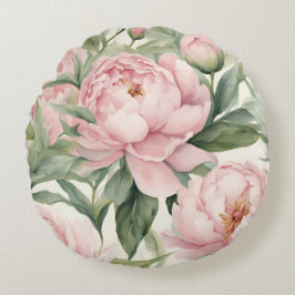 Cojín Redondo Peonías de Verano