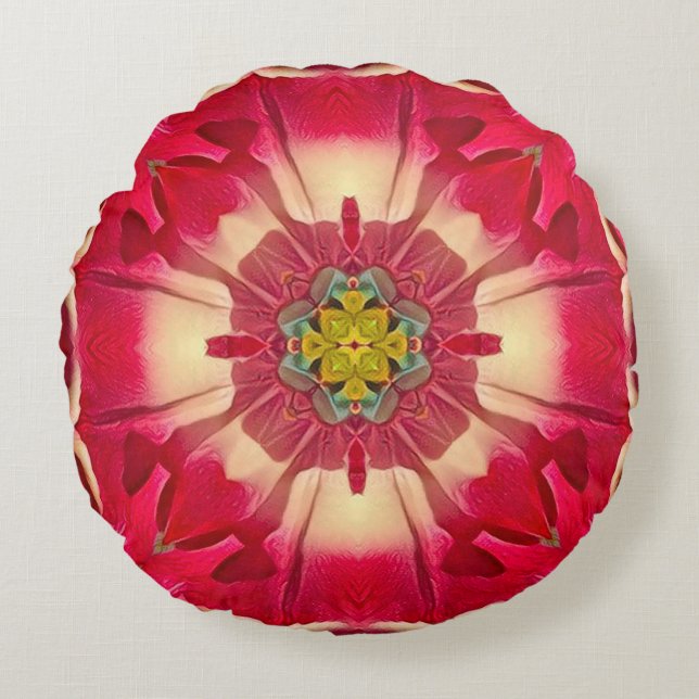 Cojín Redondo Peony Hearts (Anverso)