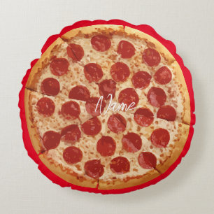 Cojín Redondo Pepperoni Pizza Thunder_Cove