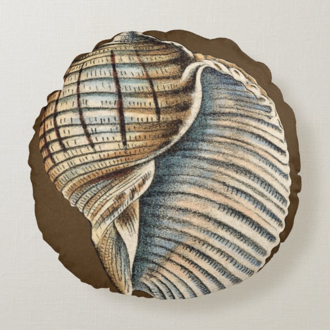Cojín Redondo Pequeñas conchas de sirena (Anverso)