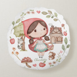 Cojín Redondo Pequeño Caperucita Roja Cute caprichoso