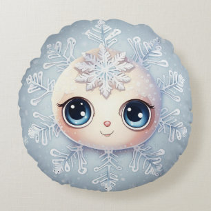 Cojín Redondo Pequeño copo de nieve 1