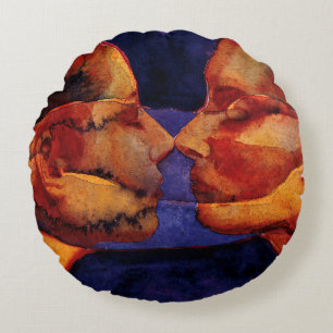 Cojín Redondo Pequeño gemelo del espejo con la figura