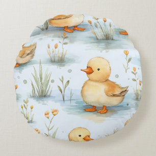 Cojín Redondo Pequeño y lindo patrón de dobladillo