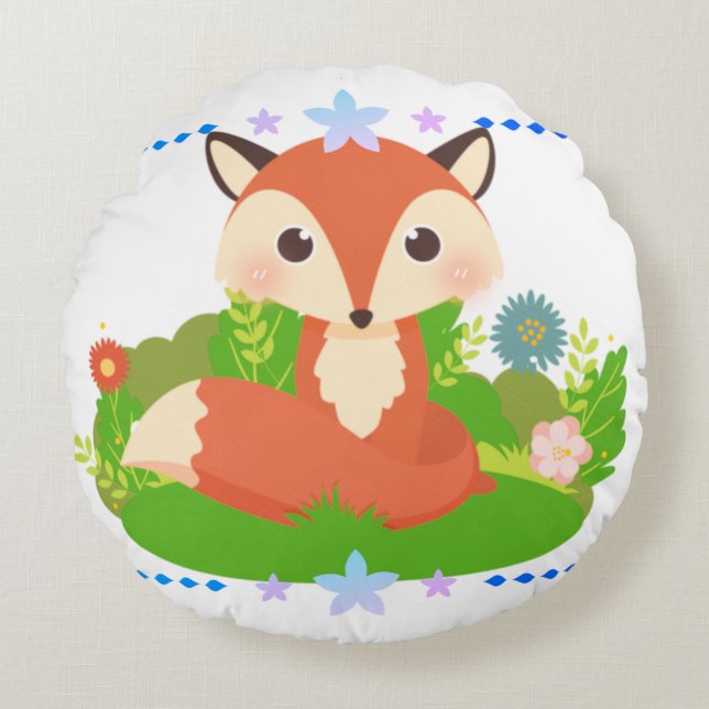 Cojín Redondo Pequeño zorro (Anverso)