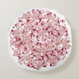 Cojín Redondo pequeños rosepétalos rojos