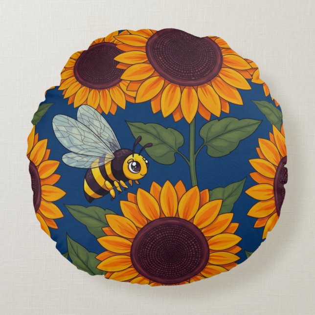 Cojín Redondo Pequeños zumbadores (Anverso)