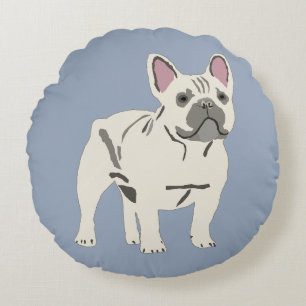 Cojín Redondo Perrito adorable, bulldog francés
