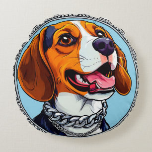 Cojín Redondo Perro beagle lindo