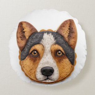 Cojín Redondo Perro Boyero Australiano Inspirado en 3D