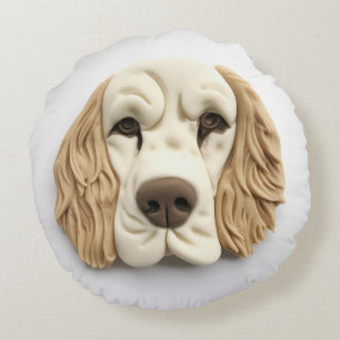 Cojín Redondo Perro Cocker Spaniel Inspirado en 3D