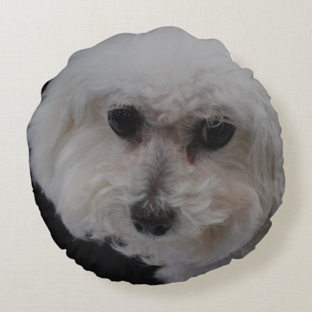 Cojín Redondo Perro de Bichon Frise (Reverso)