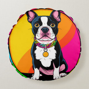 Cojín Redondo Perro de dibujos animados adorable