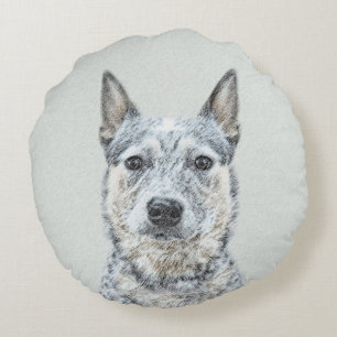 Cojín Redondo Perro de ganado australiano - Arte de perro origin