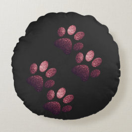 Cojín Redondo Perro de los amigos gordo rojo oscuro