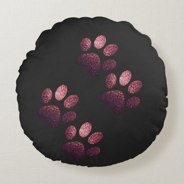 Cojín Redondo Perro de los amigos gordo rojo oscuro (Anverso)