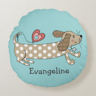Cojín Redondo Perro de salchicha Dachshund Cushion redondo perso