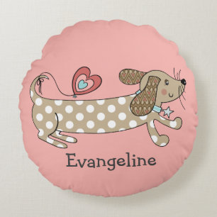 Cojín Redondo Perro de salchicha Dachshund Cushion redondo perso