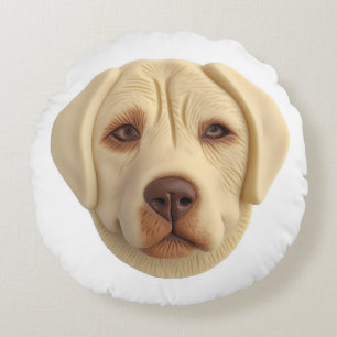 Cojín Redondo Perro Labrador 3D Inspirado