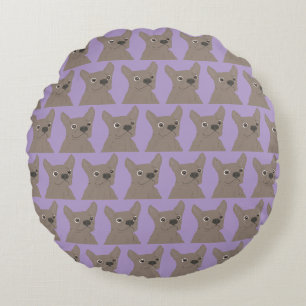 Cojín Redondo Perro Morado Pálido
