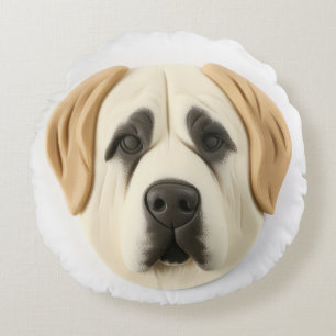 Cojín Redondo Perro pastor anatoliano inspirado en 3D