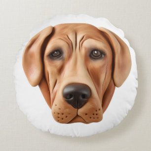 Cojín Redondo Perro Rhodesian Ridgeback Inspirado en 3D