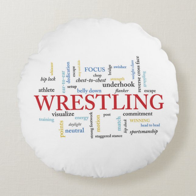 Cojín Redondo Personalice, entrenador de lucha libre Gracias en  (Anverso)