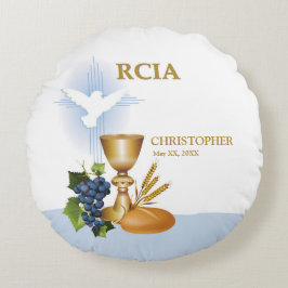Cojín Redondo Personaliza, Felicitaciones RCIA Sacramento Católi