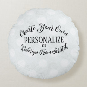 Cojín Redondo Personalizable en blanco - Crea tu propio