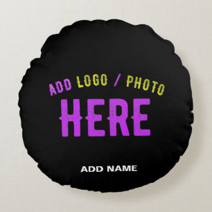 COJÍN REDONDO PERSONALIZABLE MODERNO ESTILO NEGRO VERIFICADO MAR