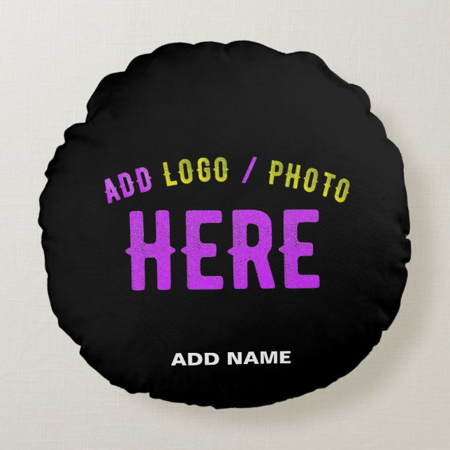 COJÍN REDONDO PERSONALIZABLE MODERNO ESTILO NEGRO VERIFICADO MAR (Anverso)